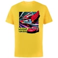 thumbnail image 1 of Disney and Pixar’s Cars Mach Speed Lightning McQueen Racing - Short Sleeve Cotton T-Shirt for Adults - Customized-Yellow, 1 of 5