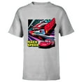 thumbnail image 1 of Disney and Pixar’s Cars Mach Speed Lightning McQueen Racing - Short Sleeve T-Shirt for Kids - Customized-Athletic Heather, 1 of 5