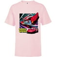 thumbnail image 1 of Disney and Pixar’s Cars Mach Speed Lightning McQueen Racing - Short Sleeve T-Shirt for Kids - Customized-Soft Pink, 1 of 5