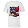 thumbnail image 1 of Disney and Pixar’s Cars Mach Speed Lightning McQueen Racing - Short Sleeve T-Shirt for Kids - Customized-White, 1 of 5