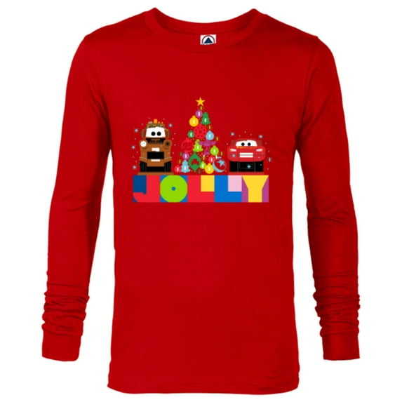 Disney and Pixar’s Cars Mater and McQueen Jolly Holiday - Long Sleeve T-Shirt for Men – Customized-New Red