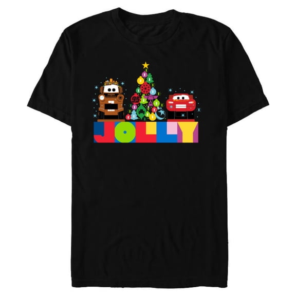 Disney and Pixar’s Cars Mater and McQueen Jolly Holiday - Short Sleeve Blended T-Shirt for Adults – Customized-Black