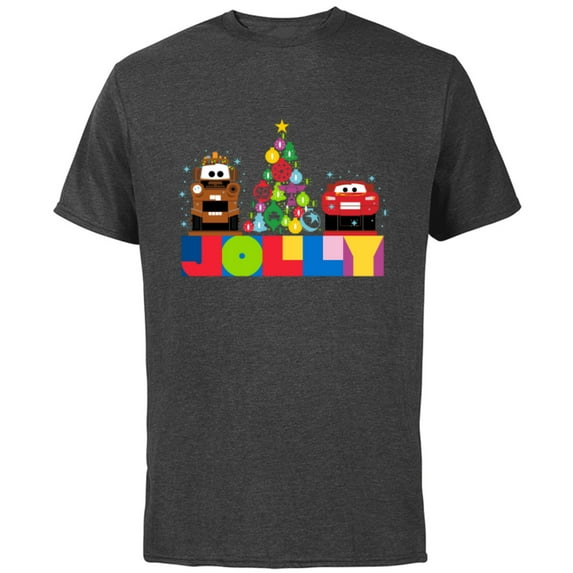 Disney and Pixar’s Cars Mater and McQueen Jolly Holiday - Short Sleeve Cotton T-Shirt for Adults - Customized-Charcoal