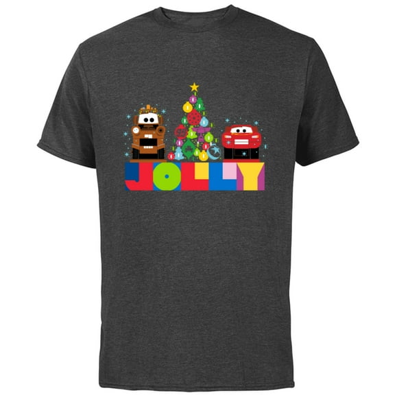 Disney and Pixar’s Cars Mater and McQueen Jolly Holiday - Short Sleeve Cotton T-Shirt for Adults - Customized-Charcoal