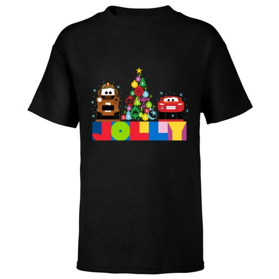 Disney and Pixar’s Cars Mater and McQueen Jolly Holiday - Short Sleeve T-Shirt for Kids – Customized-Black