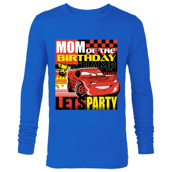 Disney and Pixar’s Cars Mom of the Birthday Champ Party - Long Sleeve T-Shirt for Men - Customized-Navy