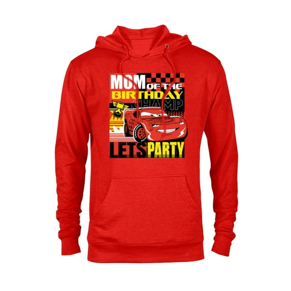 Disney and Pixar’s Cars Mom of the Birthday Champ Party - Pullover Hoodie for Adults - Customized-Red