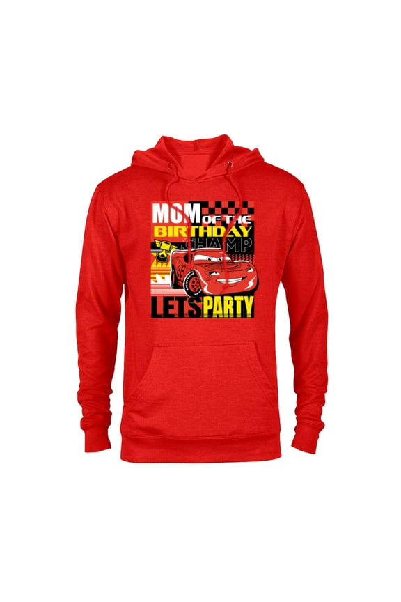 Disney and Pixar’s Cars Mom of the Birthday Champ Party - Pullover Hoodie for Adults - Customized-Red