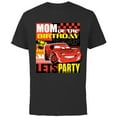 thumbnail image 1 of Disney and Pixar’s Cars Mom of the Birthday Champ Party - Short Sleeve Cotton T-Shirt for Adults - Customized-Black, 1 of 5