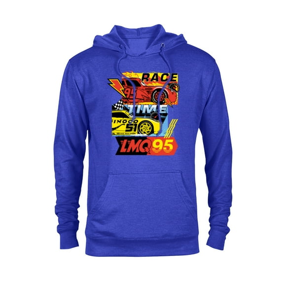 Disney and Pixar’s Cars Race Time Lightning McQueen Racing - Pullover Hoodie for Adults - Customized-Royal