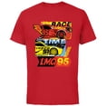 thumbnail image 1 of Disney and Pixar’s Cars Race Time Lightning McQueen Racing - Short Sleeve Cotton T-Shirt for Adults - Customized-Red, 1 of 5