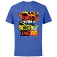 thumbnail image 1 of Disney and Pixar’s Cars Race Time Lightning McQueen Racing - Short Sleeve Cotton T-Shirt for Adults - Customized-Royal Heather, 1 of 5
