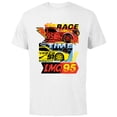 thumbnail image 1 of Disney and Pixar’s Cars Race Time Lightning McQueen Racing - Short Sleeve Cotton T-Shirt for Adults - Customized-White, 1 of 5