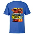 thumbnail image 1 of Disney and Pixar’s Cars Race Time Lightning McQueen Racing - Short Sleeve T-Shirt for Kids - Customized-Royal, 1 of 5