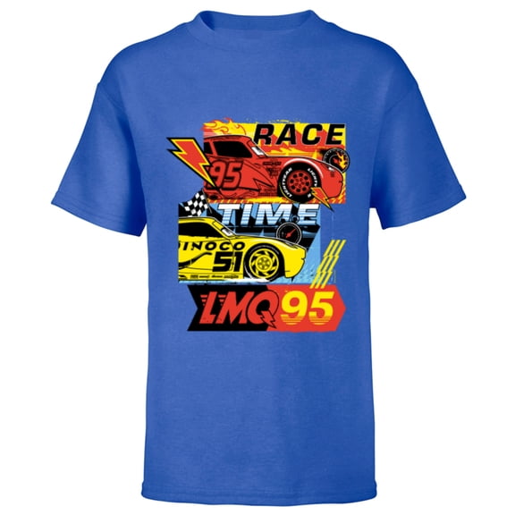 Disney and Pixar’s Cars Race Time Lightning McQueen Racing - Short Sleeve T-Shirt for Kids - Customized-Royal