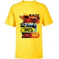 thumbnail image 1 of Disney and Pixar’s Cars Race Time Lightning McQueen Racing - Short Sleeve T-Shirt for Kids - Customized-Yellow, 1 of 5