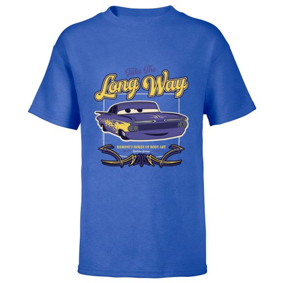 Disney and Pixar’s Cars Ramone’s Body Art Take the Long Way - Short Sleeve T-Shirt for Kids - Customized-Royal