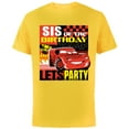 thumbnail image 1 of Disney and Pixar’s Cars Sis of the Birthday Champ Party - Short Sleeve Cotton T-Shirt for Adults - Customized-Yellow, 1 of 5