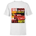 thumbnail image 1 of Disney and Pixar’s Cars Sis of the Birthday Champ Party - Short Sleeve T-Shirt for Kids - Customized-White, 1 of 5