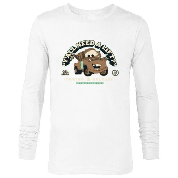 Disney and Pixar’s Cars Tow Mater Towing Y’all Need a Lift? - Long Sleeve T-Shirt for Men - Customized-White