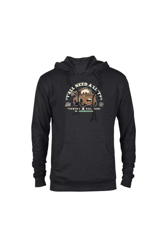 Disney and Pixar’s Cars Tow Mater Towing Y’all Need a Lift? - Pullover Hoodie for Adults - Customized-Black