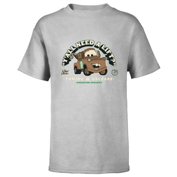 Disney and Pixar’s Cars Tow Mater Towing Y’all Need a Lift? - Short Sleeve T-Shirt for Kids - Customized-Athletic Heather