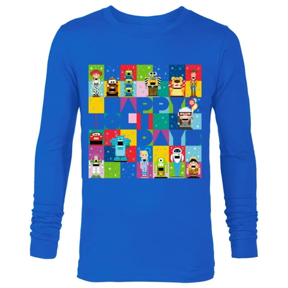 Disney and Pixar’s Character Grid Happy Holidays - Long Sleeve T-Shirt for Men – Customized-Royal
