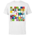 thumbnail image 1 of Disney and Pixar’s Character Grid Happy Holidays - Short Sleeve Cotton T-Shirt for Adults - Customized-White, 1 of 5
