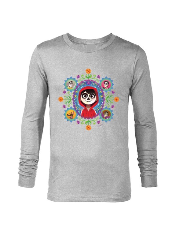 Disney and Pixar’s Coco Miguel Colorful Florals - Long Sleeve T-Shirt for Men - Customized-Athletic Heather