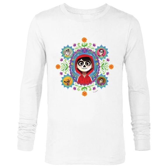 Disney and Pixar’s Coco Miguel Colorful Florals - Long Sleeve T-Shirt for Men - Customized-White