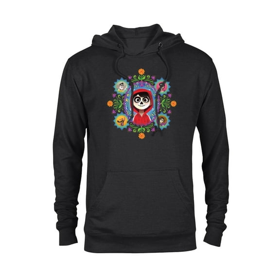 Disney and Pixar’s Coco Miguel Colorful Florals - Pullover Hoodie for Adults - Customized-Black
