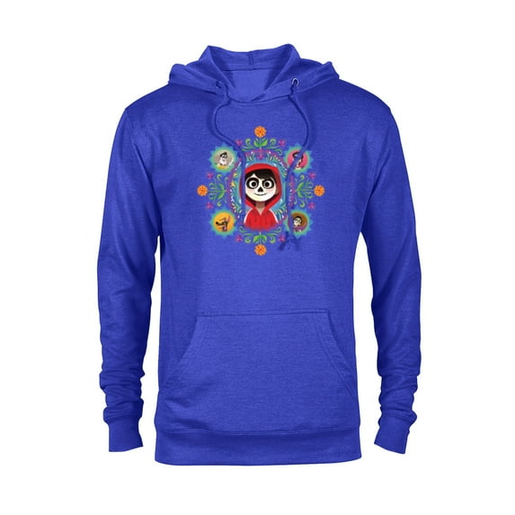Disney and Pixar’s Coco Miguel Colorful Florals - Pullover Hoodie for Adults - Customized-Royal Heather