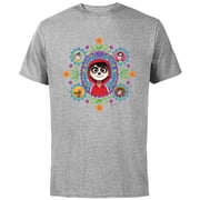 Disney and Pixar s Coco Miguel Colorful Florals - Short Sleeve Cotton T-Shirt for Adults - Customized-Athletic Heather
