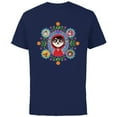 thumbnail image 1 of Disney and Pixar’s Coco Miguel Colorful Florals - Short Sleeve Cotton T-Shirt for Adults - Customized-Navy, 1 of 5