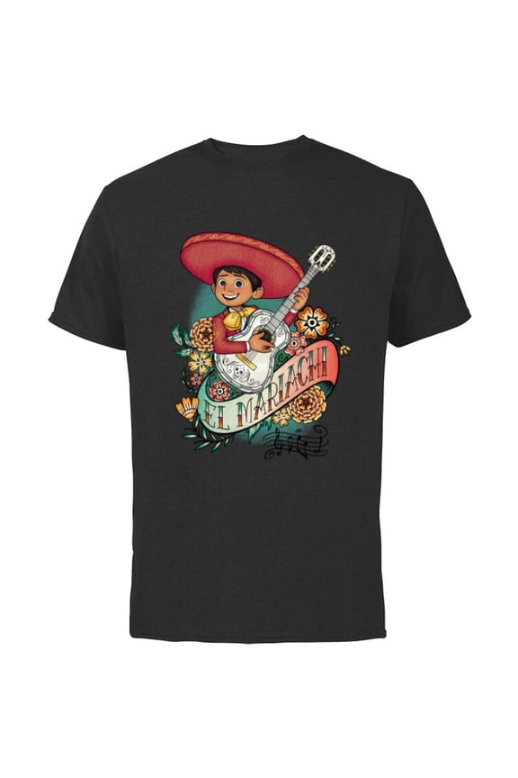 Disney and Pixar’s Coco Miguel El Mariachi - Short Sleeve Cotton T-Shirt for Adults - Customized-Black