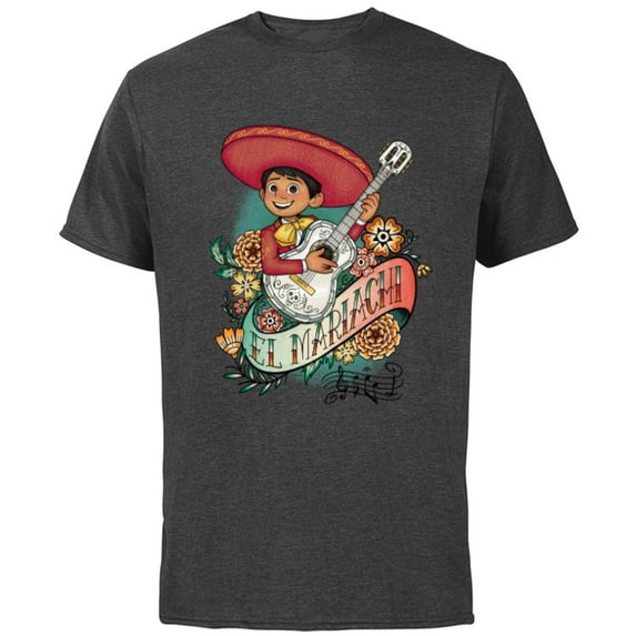 Disney and Pixar’s Coco Miguel El Mariachi - Short Sleeve Cotton T-Shirt for Adults - Customized-Charcoal
