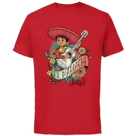 Disney and Pixar’s Coco Miguel El Mariachi - Short Sleeve Cotton T-Shirt for Adults - Customized-Red