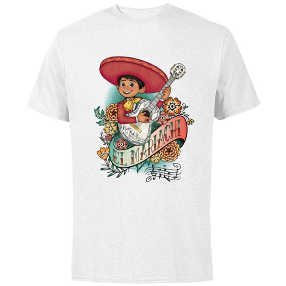 Disney and Pixar’s Coco Miguel El Mariachi - Short Sleeve Cotton T-Shirt for Adults - Customized-White