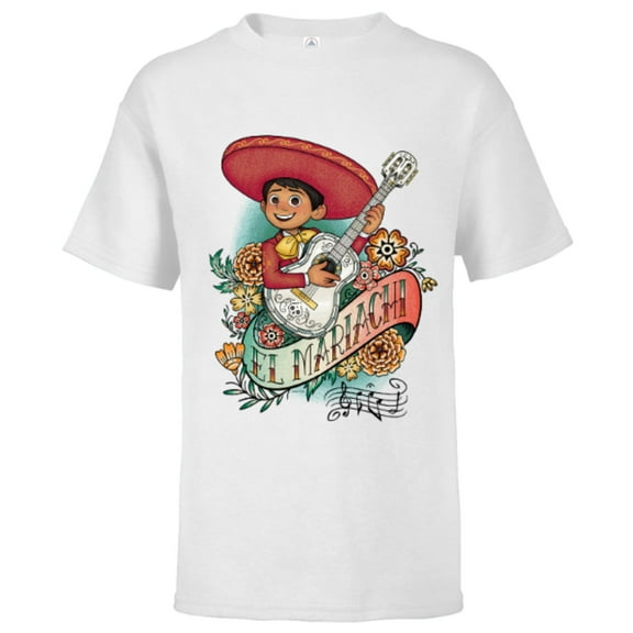 Disney and Pixar’s Coco Miguel El Mariachi - Short Sleeve T-Shirt for Kids - Customized-White