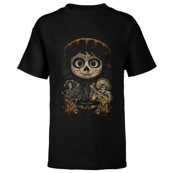 Disney and Pixar's Coco Miguel Hector and Ernesto - Short Sleeve T-Shirt for Kids - Customized-Black