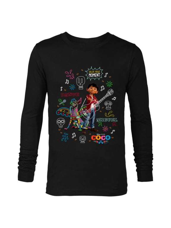 Disney and Pixar’s Coco Miguel and Dante Seize Your Moment - Long Sleeve T-Shirt for Men - Customized-Black