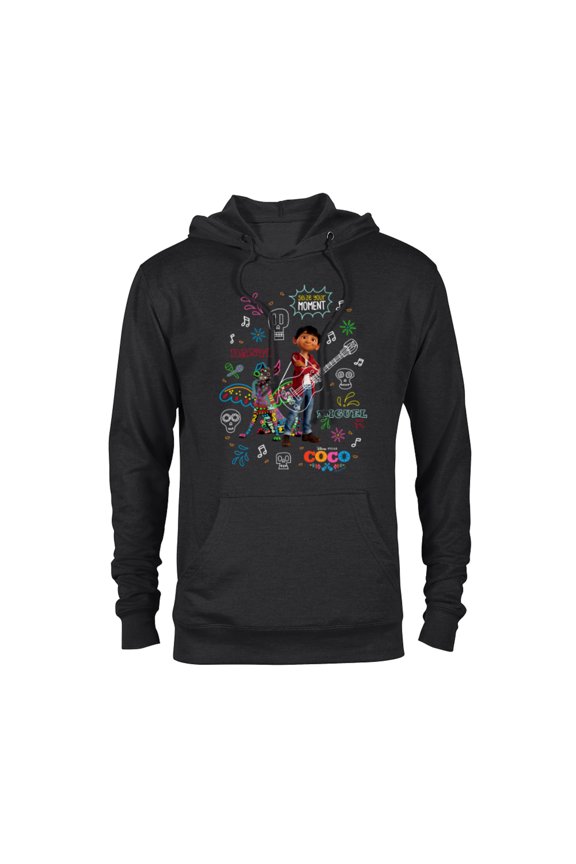 Disney and Pixar’s Coco Miguel and Dante Seize Your Moment - Pullover Hoodie for Adults - Customized-Black