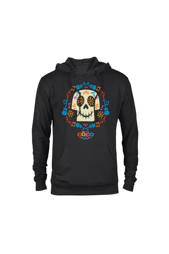 Disney and Pixar's Coco Papel Picado Sugar Skull T-Shirt - Pullover Hoodie for Adults - Customized-Black