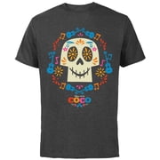 Disney and Pixars Coco Papel Picado Sugar Skull T-Shirt - Short Sleeve Cotton T-Shirt for Adults - Customized-Charcoal