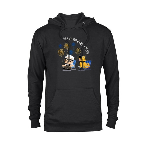 Disney and Pixar’s Dug Days Carl Giant Flowers in the Sky - Pullover Hoodie for Adults – Customized-Black