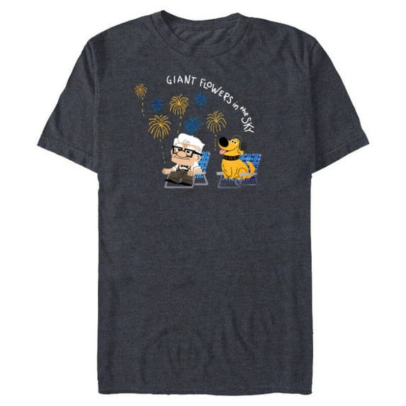Disney and Pixar’s Dug Days Fireworks - Short Sleeve Blended T-Shirt for Adults - Customized-Navy Heather