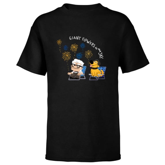Disney and Pixar’s Dug Days Fireworks - Short Sleeve T-Shirt for Kids - Customized-Black
