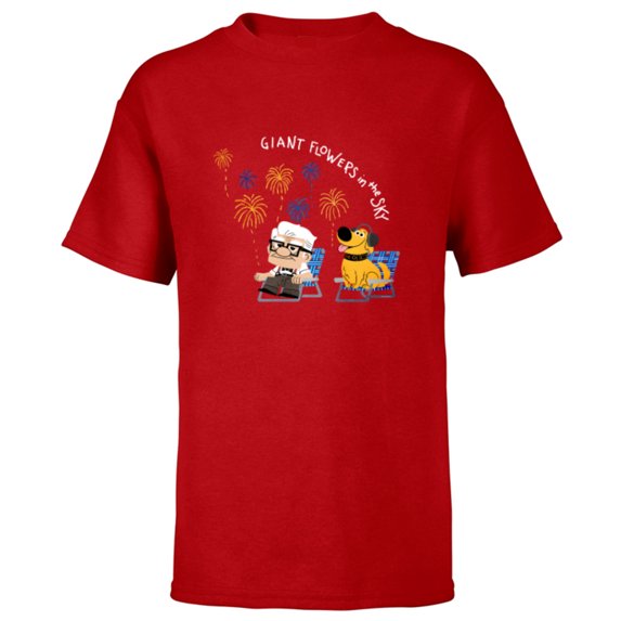 Disney and Pixar’s Dug Days Fireworks - Short Sleeve T-Shirt for Kids - Customized-Red