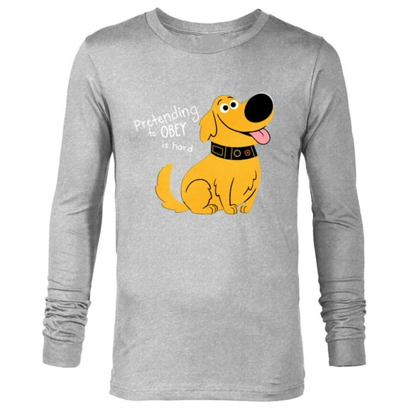 Disney and Pixar’s Dug Days Pretending to Obey is Hard - Long Sleeve T-Shirt for Men – Customized-Athletic Heather