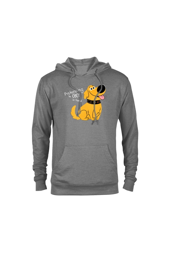 Disney and Pixarās Dug Days Pretending to Obey is Hard - Pullover Hoodie for Adults ā Customized-Graphite Heather